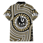 Collingwood Football Club Family Matching Mermaid Dress and Hawaiian Shirt Indigenous Monochrome Dot Art Mascot Style