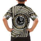 Collingwood Football Club Family Matching Summer Maxi Dress and Hawaiian Shirt Indigenous Monochrome Dot Art Mascot Style