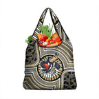 Collingwood Football Club Grocery Bag Indigenous Monochrome Dot Art Mascot Style