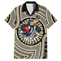 Collingwood Football Club Hawaiian Shirt Indigenous Monochrome Dot Art Mascot Style