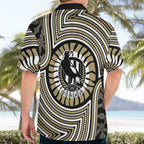 Collingwood Football Club Hawaiian Shirt Indigenous Monochrome Dot Art Mascot Style
