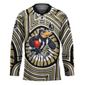 Collingwood Football Club Hockey Jersey Indigenous Monochrome Dot Art Mascot Style