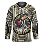 Collingwood Football Club Hockey Jersey Indigenous Monochrome Dot Art Mascot Style