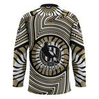 Collingwood Football Club Hockey Jersey Indigenous Monochrome Dot Art Mascot Style