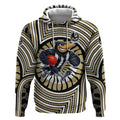 Collingwood Football Club Hoodie Indigenous Monochrome Dot Art Mascot Style
