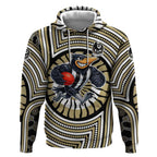 Collingwood Football Club Hoodie Indigenous Monochrome Dot Art Mascot Style