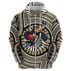 Collingwood Football Club Hoodie Indigenous Monochrome Dot Art Mascot Style
