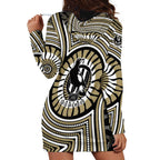 Collingwood Football Club Hoodie Dress Indigenous Monochrome Dot Art Mascot Style
