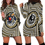 Collingwood Football Club Hoodie Dress Indigenous Monochrome Dot Art Mascot Style