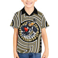Collingwood Football Club Kid Hawaiian Shirt Indigenous Monochrome Dot Art Mascot Style