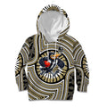 Collingwood Football Club Kid Hoodie Indigenous Monochrome Dot Art Mascot Style