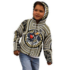 Collingwood Football Club Kid Hoodie Indigenous Monochrome Dot Art Mascot Style