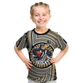 Collingwood Football Club Kid T Shirt Indigenous Monochrome Dot Art Mascot Style