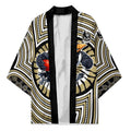 Collingwood Football Club Kimono Indigenous Monochrome Dot Art Mascot Style