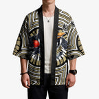 Collingwood Football Club Kimono Indigenous Monochrome Dot Art Mascot Style