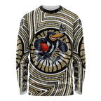 Collingwood Football Club Long Sleeve Shirt Indigenous Monochrome Dot Art Mascot Style