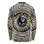 Collingwood Football Club Long Sleeve Shirt Indigenous Monochrome Dot Art Mascot Style