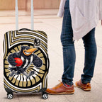 Collingwood Football Club Luggage Cover Indigenous Monochrome Dot Art Mascot Style