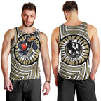 Collingwood Football Club Men Tank Top Indigenous Monochrome Dot Art Mascot Style