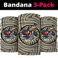 Collingwood Football Club Neck Gaiter Indigenous Monochrome Dot Art Mascot Style