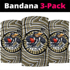 Collingwood Football Club Neck Gaiter Indigenous Monochrome Dot Art Mascot Style