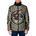 Collingwood Football Club Padded Jacket Indigenous Monochrome Dot Art Mascot Style