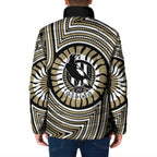 Collingwood Football Club Padded Jacket Indigenous Monochrome Dot Art Mascot Style