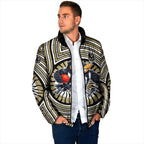 Collingwood Football Club Padded Jacket Indigenous Monochrome Dot Art Mascot Style