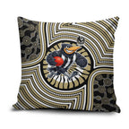 Collingwood Football Club Pillow Cover Indigenous Monochrome Dot Art Mascot Style