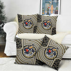 Collingwood Football Club Pillow Cover Indigenous Monochrome Dot Art Mascot Style