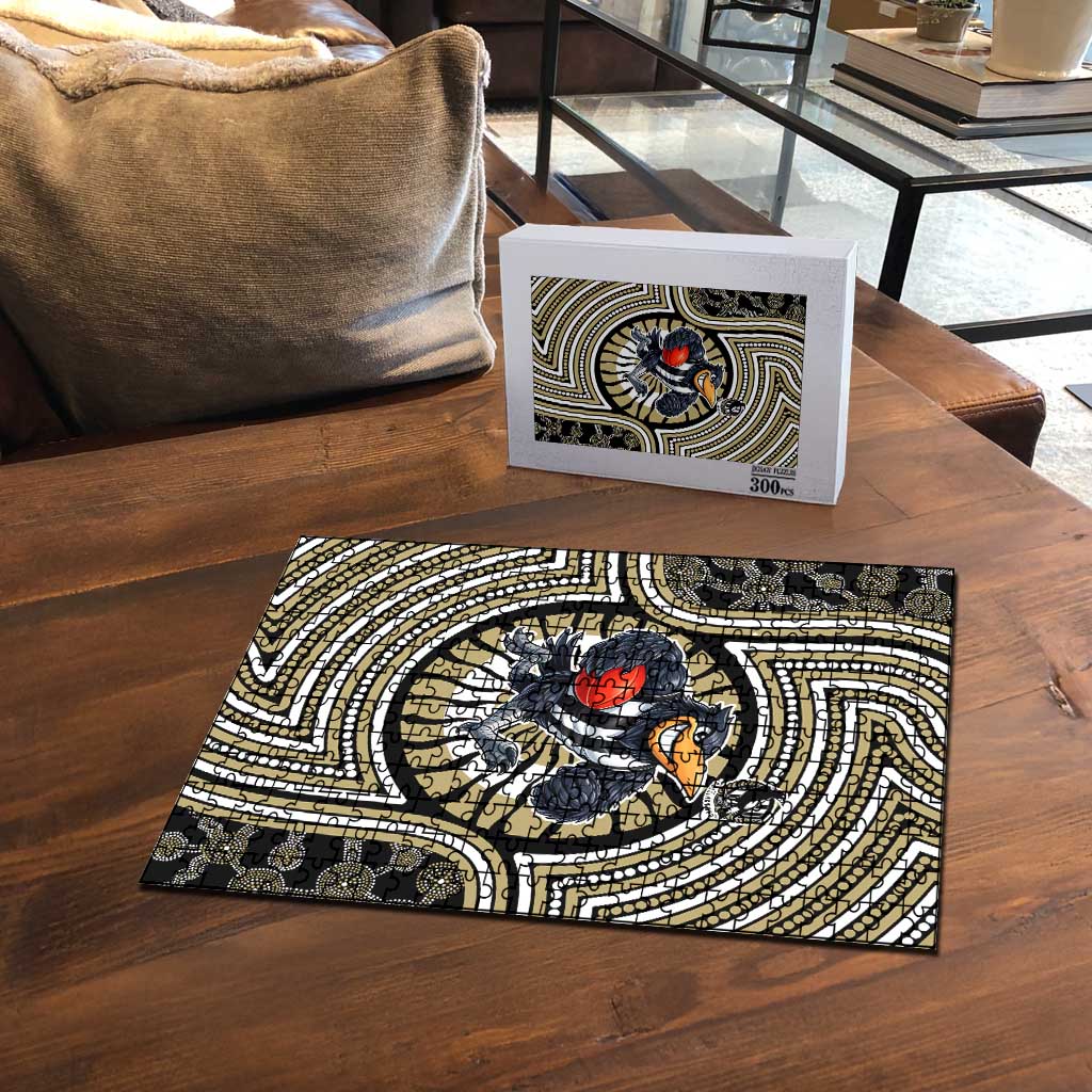 Collingwood Football Club Puzzle Indigenous Monochrome Dot Art Mascot Style