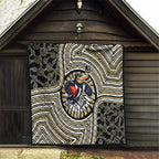 Collingwood Football Club Quilt Indigenous Monochrome Dot Art Mascot Style