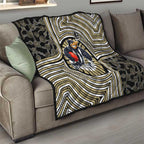 Collingwood Football Club Quilt Indigenous Monochrome Dot Art Mascot Style