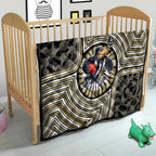 Collingwood Football Club Quilt Indigenous Monochrome Dot Art Mascot Style