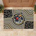 Collingwood Football Club Rubber Doormat Indigenous Monochrome Dot Art Mascot Style