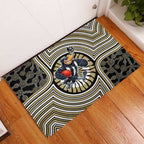 Collingwood Football Club Rubber Doormat Indigenous Monochrome Dot Art Mascot Style