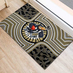 Collingwood Football Club Rubber Doormat Indigenous Monochrome Dot Art Mascot Style
