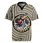 Collingwood Football Club Rugby Jersey Indigenous Monochrome Dot Art Mascot Style