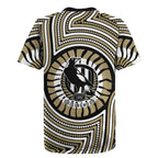 Collingwood Football Club Rugby Jersey Indigenous Monochrome Dot Art Mascot Style