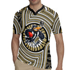 Collingwood Football Club Rugby Jersey Indigenous Monochrome Dot Art Mascot Style