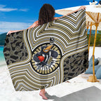 Collingwood Football Club Sarong Indigenous Monochrome Dot Art Mascot Style
