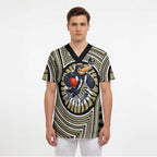 Collingwood Football Club Scrub Top Indigenous Monochrome Dot Art Mascot Style