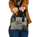 Collingwood Football Club Shoulder Handbag Indigenous Monochrome Dot Art Mascot Style