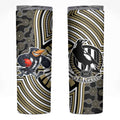 Collingwood Football Club Skinny Tumbler Indigenous Monochrome Dot Art Mascot Style