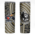 Collingwood Football Club Skinny Tumbler Indigenous Monochrome Dot Art Mascot Style