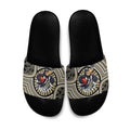 Collingwood Football Club Slide Sandals Indigenous Monochrome Dot Art Mascot Style