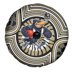 Collingwood Football Club Spare Tire Cover Indigenous Monochrome Dot Art Mascot Style