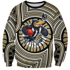 Collingwood Football Club Sweatshirt Indigenous Monochrome Dot Art Mascot Style