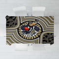 Collingwood Football Club Tablecloth Indigenous Monochrome Dot Art Mascot Style