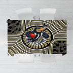 Collingwood Football Club Tablecloth Indigenous Monochrome Dot Art Mascot Style